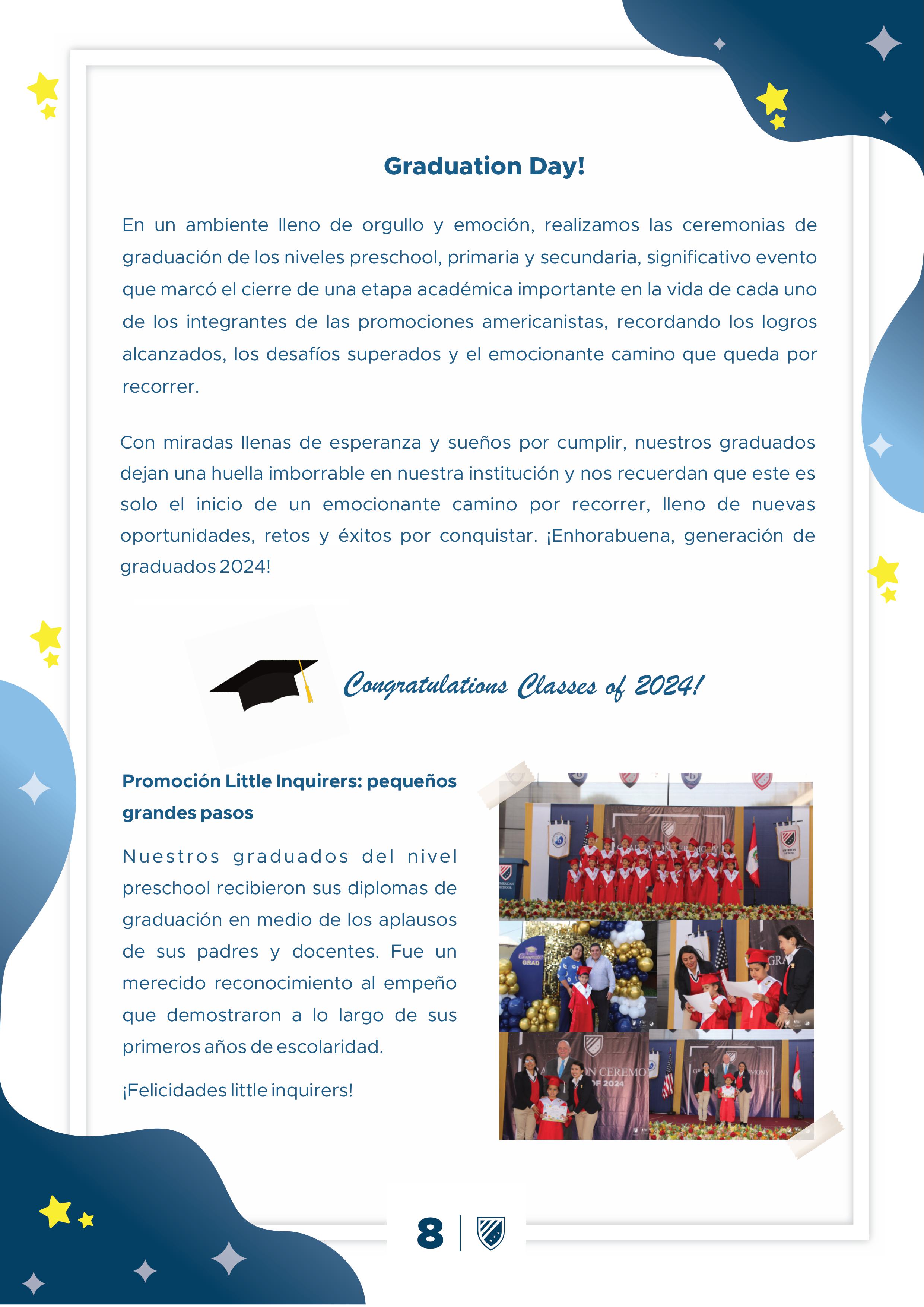 Presentamos la 10 edición de nuestro boletín institucional, correspondiente al mes de diciembre 2024.  We are a American School!