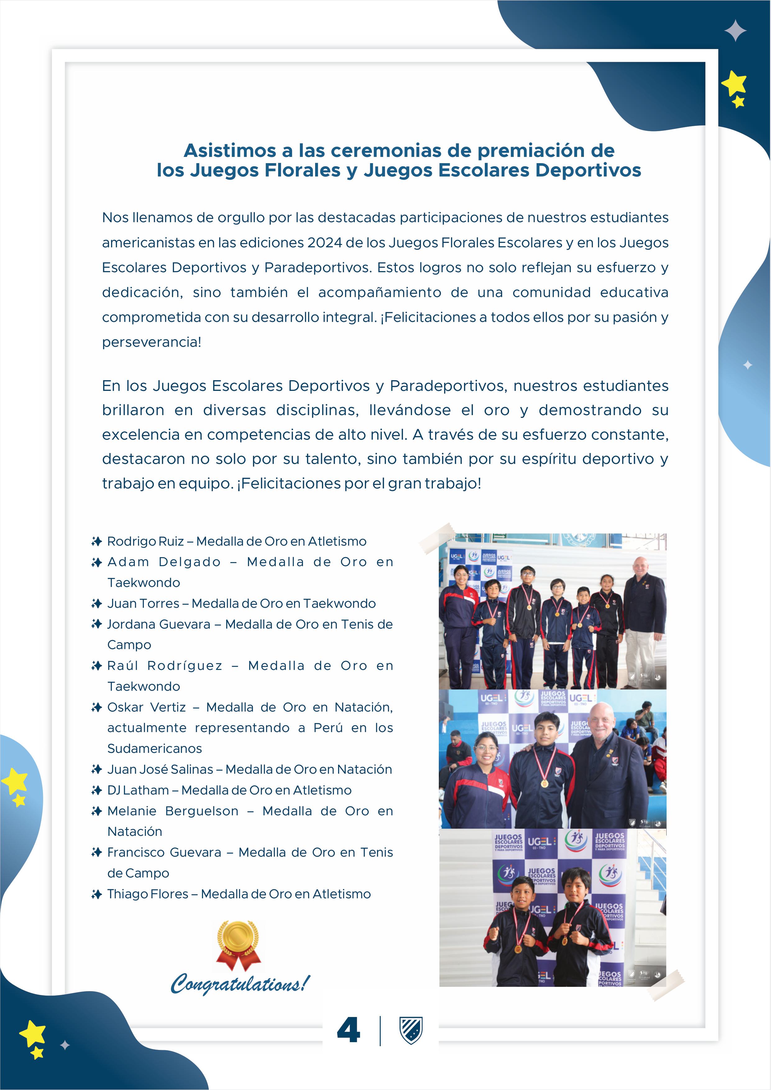 Presentamos la 10 edición de nuestro boletín institucional, correspondiente al mes de diciembre 2024.  We are a American School!