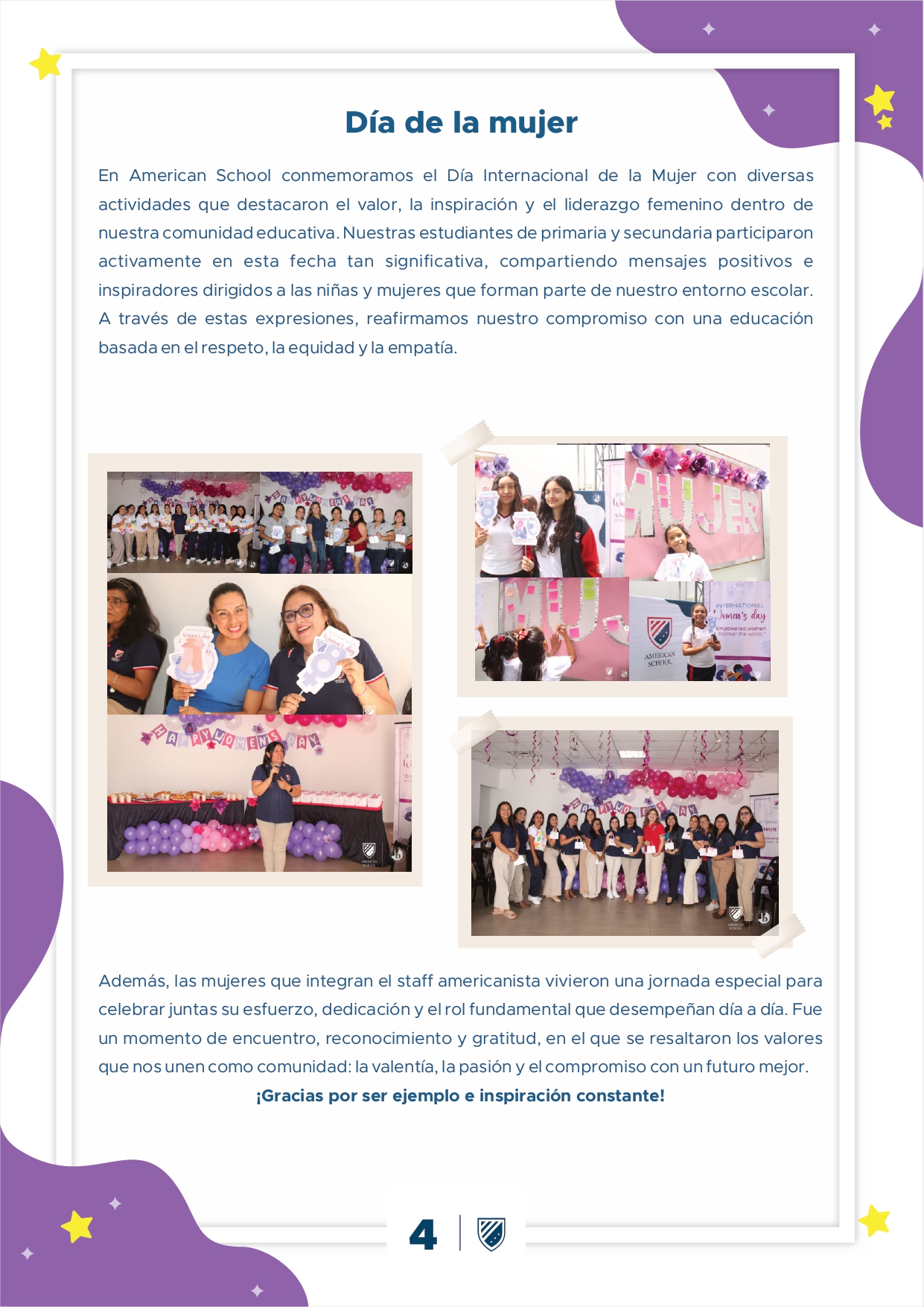 Presentamos la 10 edición de nuestro boletín institucional, correspondiente al mes de diciembre 2024.  We are a American School!