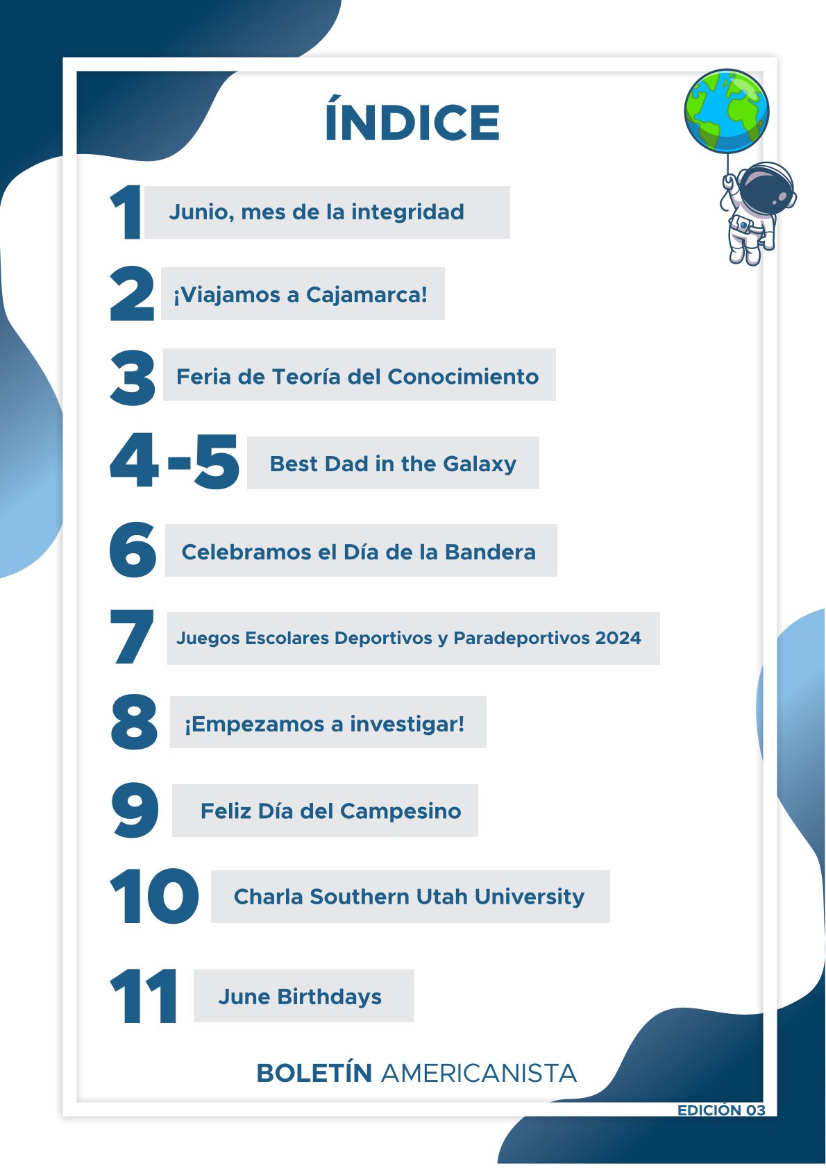 Presentamos la 4ta edición de nuestro boletín institucional, correspondiente al mes de junio 2024.  We are American School!