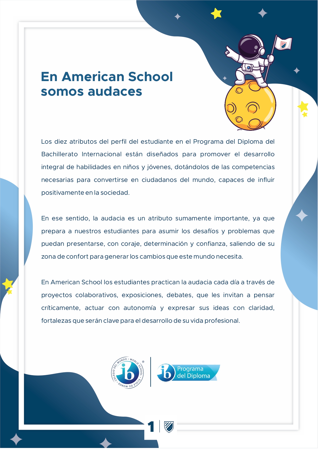 Presentamos la 6ta edición de nuestro boletín institucional, correspondiente al mes de octubre 2024.  We are an American School!