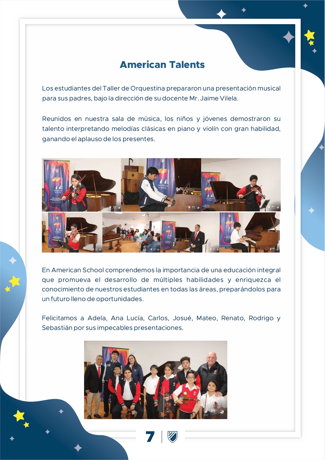 Presentamos la 6ta edición de nuestro boletín institucional, correspondiente al mes de octubre 2024.  We are an American School!