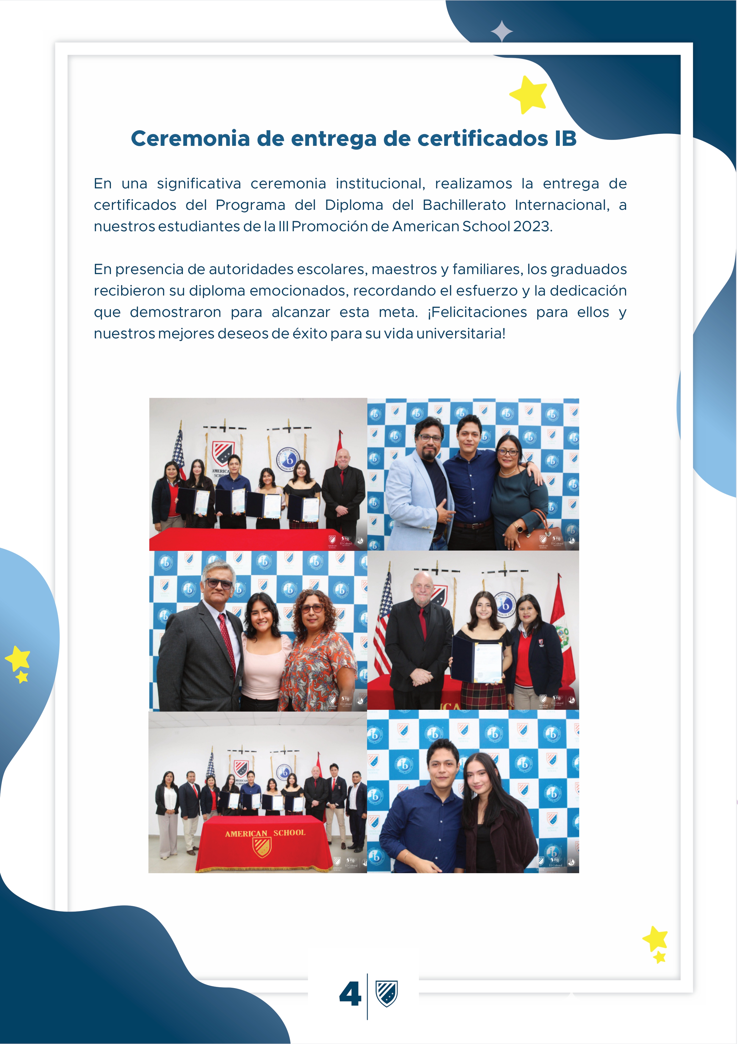 Presentamos la 2da edición de nuestro boletín institucional, correspondiente al mes de abril 2024.  We are American School!...