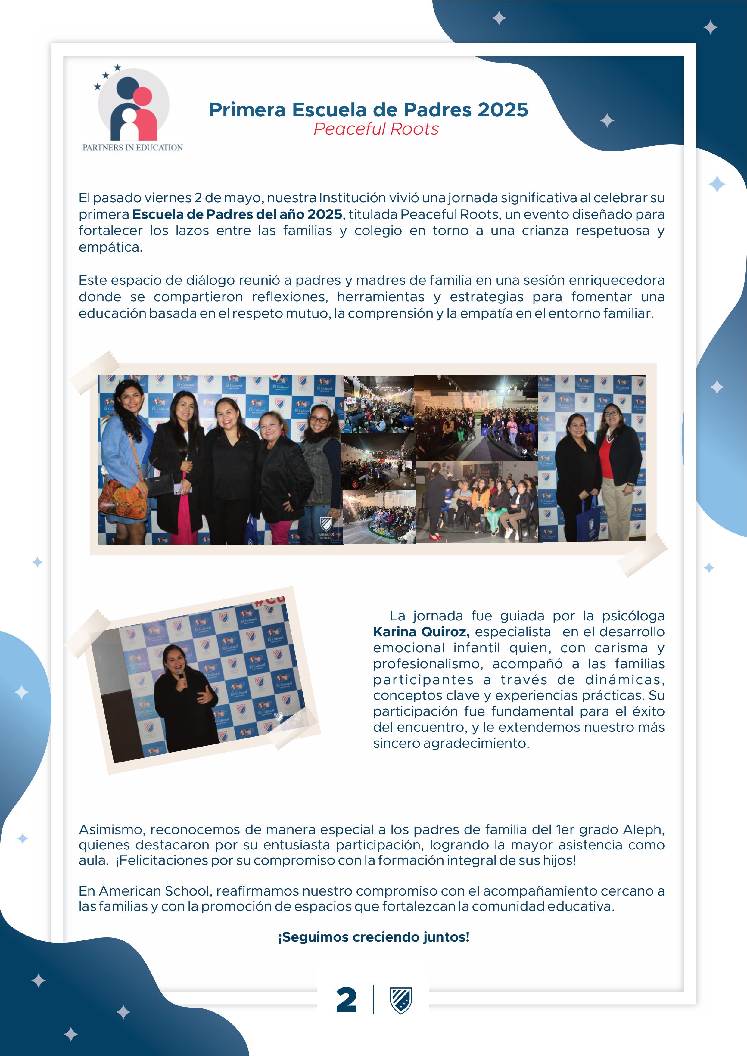 Presentamos la 10 edición de nuestro boletín institucional, correspondiente al mes de mayo 2025.  We are a American School!